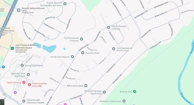 Raintree Charlottesville VA homes for sale map